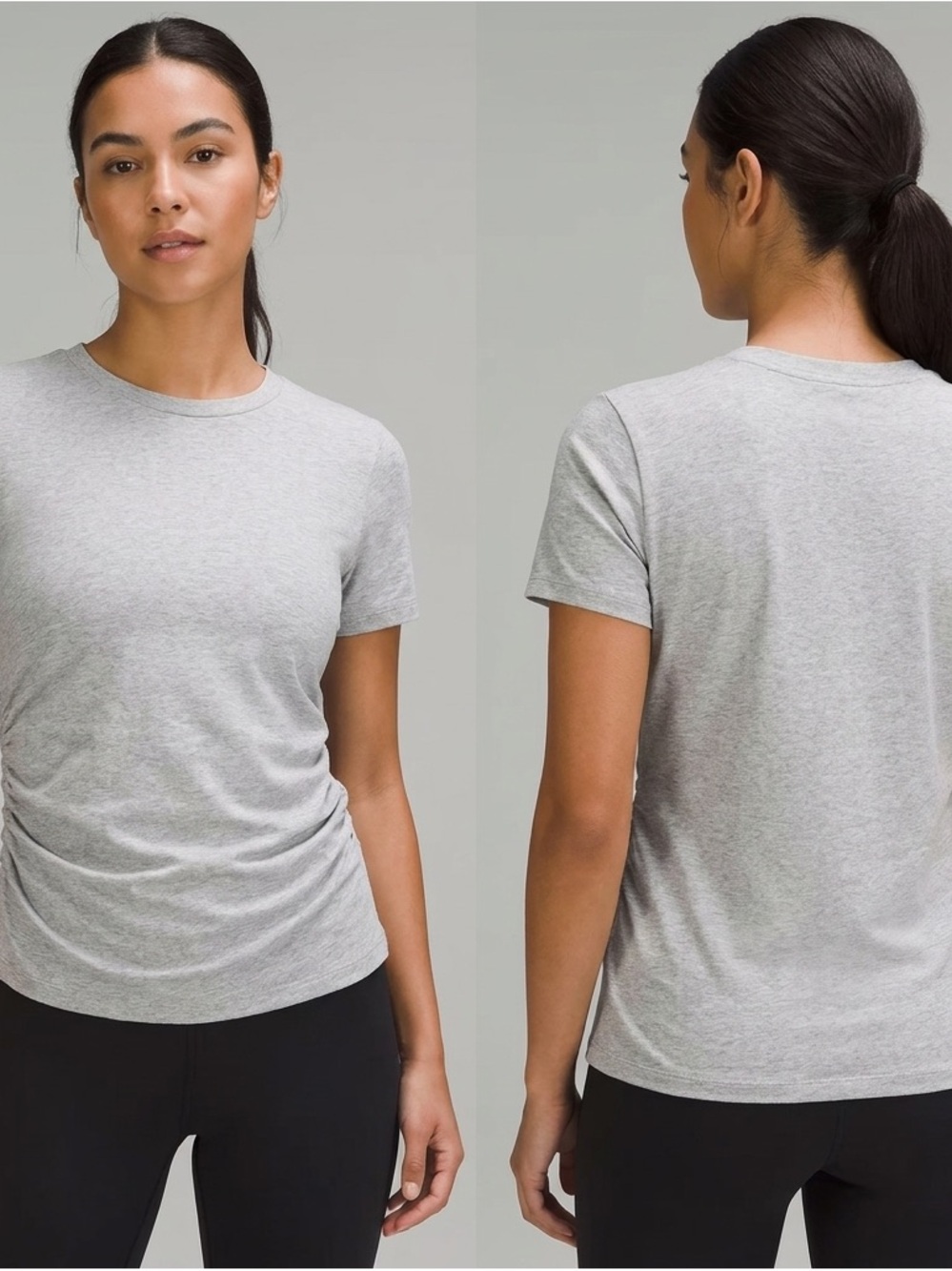 Set Of TWO Side Ruching— short sleeve athletic top—medium